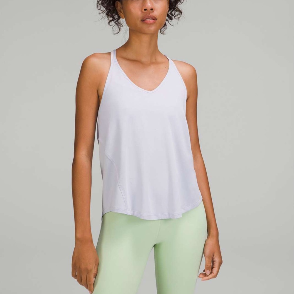 Lululemon Modal-Silk Yoga Tank Top Sz 4 In Pastel Blue